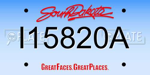 I15820A South Dakota License Plate