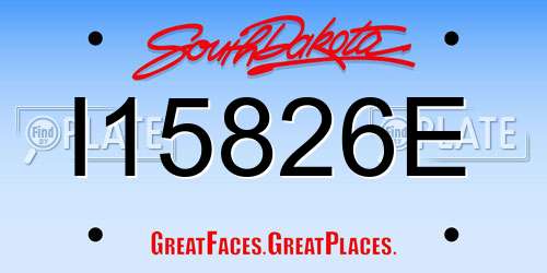 I15826E South Dakota License Plate