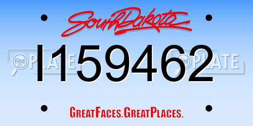 I159462 South Dakota License Plate