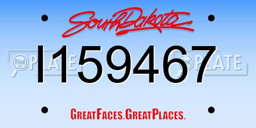 I159467 South Dakota License Plate