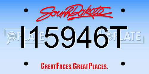 I15946T South Dakota License Plate