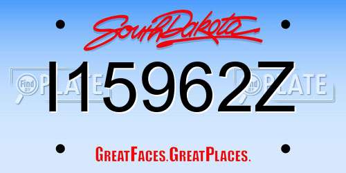 I15962Z South Dakota License Plate