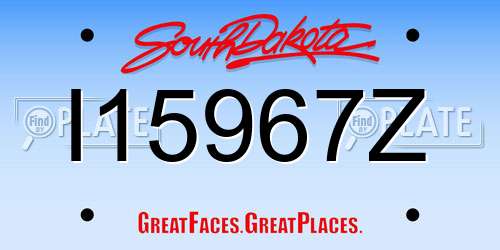 I15967Z South Dakota License Plate