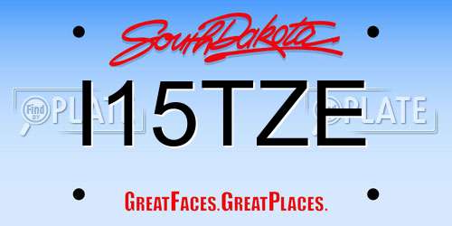 I15TZE South Dakota License Plate