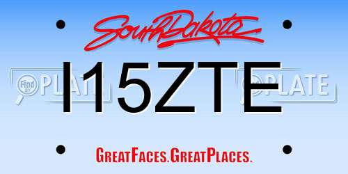 I15ZTE South Dakota License Plate