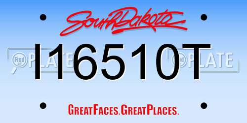 I16510T South Dakota License Plate