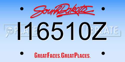 I16510Z South Dakota License Plate