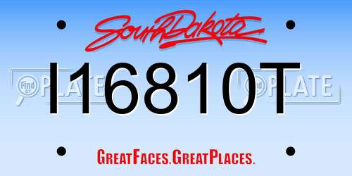 I16810T South Dakota License Plate