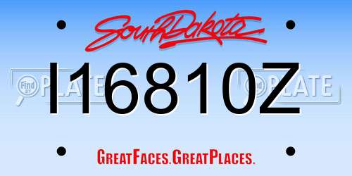 I16810Z South Dakota License Plate