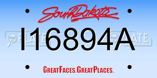 I16894A South Dakota License Plate