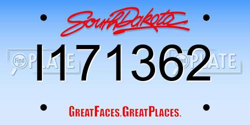 I171362 South Dakota License Plate