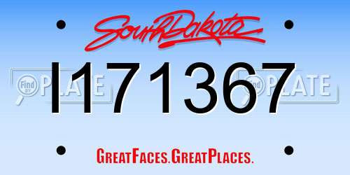 I171367 South Dakota License Plate