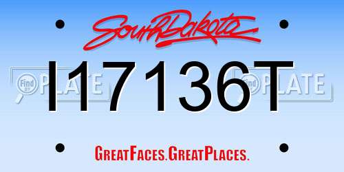 I17136T South Dakota License Plate