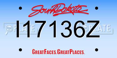 I17136Z South Dakota License Plate
