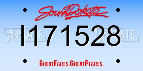 I171528 South Dakota License Plate