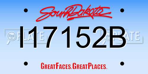 I17152B South Dakota License Plate