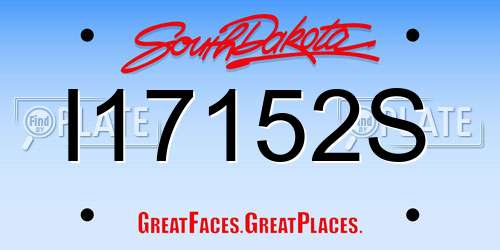 I17152S South Dakota License Plate