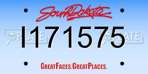 I171575 South Dakota License Plate