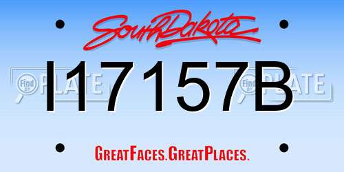 I17157B South Dakota License Plate