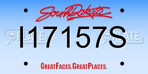 I17157S South Dakota License Plate