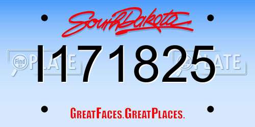 I171825 South Dakota License Plate