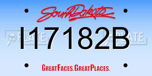 I17182B South Dakota License Plate
