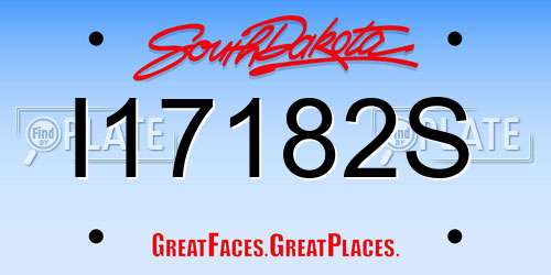 I17182S South Dakota License Plate