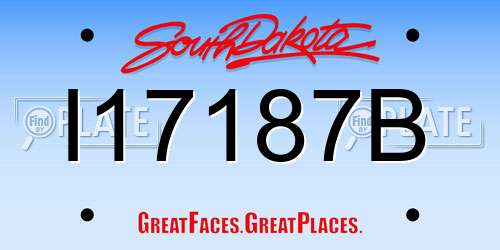 I17187B South Dakota License Plate