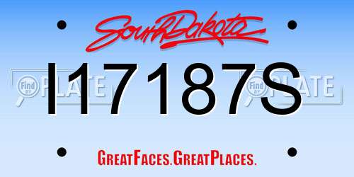 I17187S South Dakota License Plate