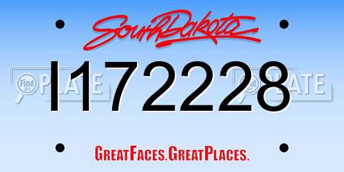 I172228 South Dakota License Plate