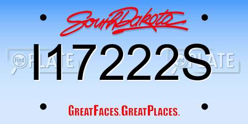 I17222S South Dakota License Plate