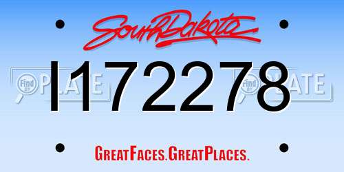 I172278 South Dakota License Plate