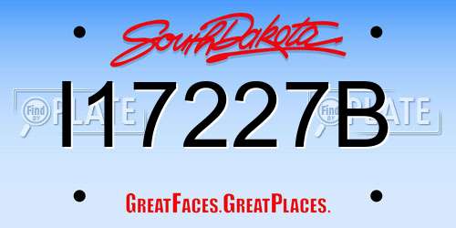 I17227B South Dakota License Plate