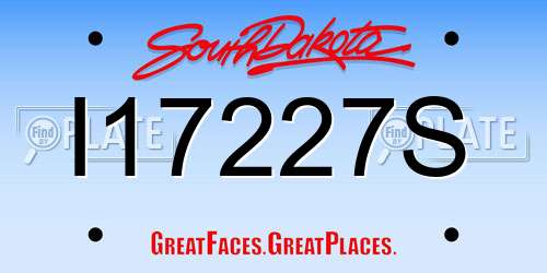 I17227S South Dakota License Plate