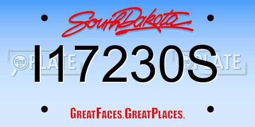 I17230S South Dakota License Plate