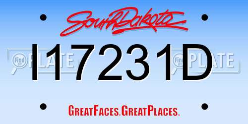 I17231D South Dakota License Plate