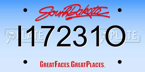 I17231O South Dakota License Plate