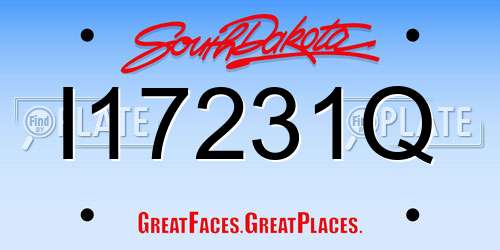 I17231Q South Dakota License Plate