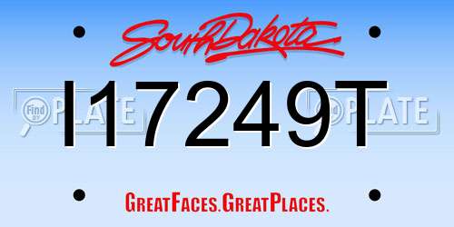 I17249T South Dakota License Plate
