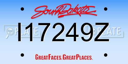 I17249Z South Dakota License Plate