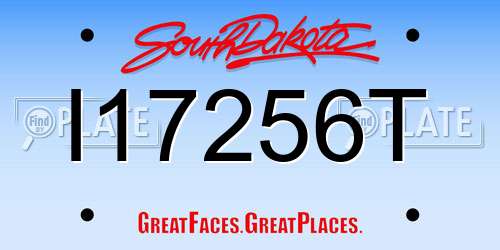 I17256T South Dakota License Plate