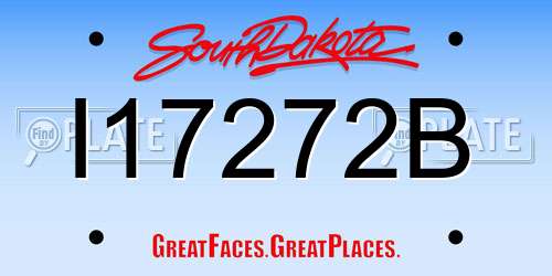 I17272B South Dakota License Plate