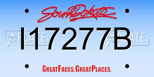 I17277B South Dakota License Plate