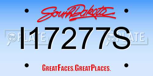 I17277S South Dakota License Plate