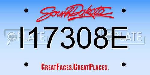 I17308E South Dakota License Plate