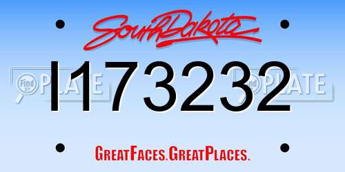 I173232 South Dakota License Plate