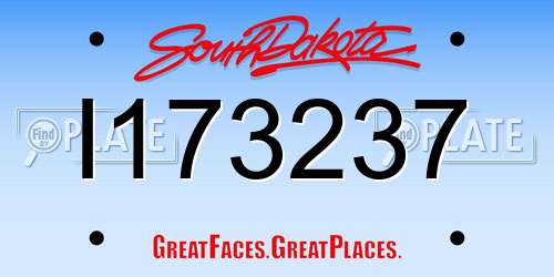 I173237 South Dakota License Plate