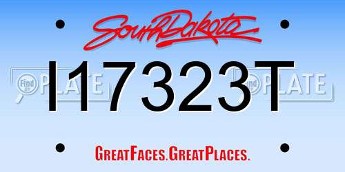 I17323T South Dakota License Plate