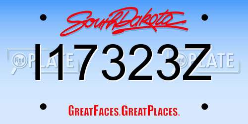 I17323Z South Dakota License Plate