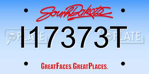 I17373T South Dakota License Plate
